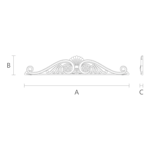 oak Pediment with Scrolls & Flowers -1